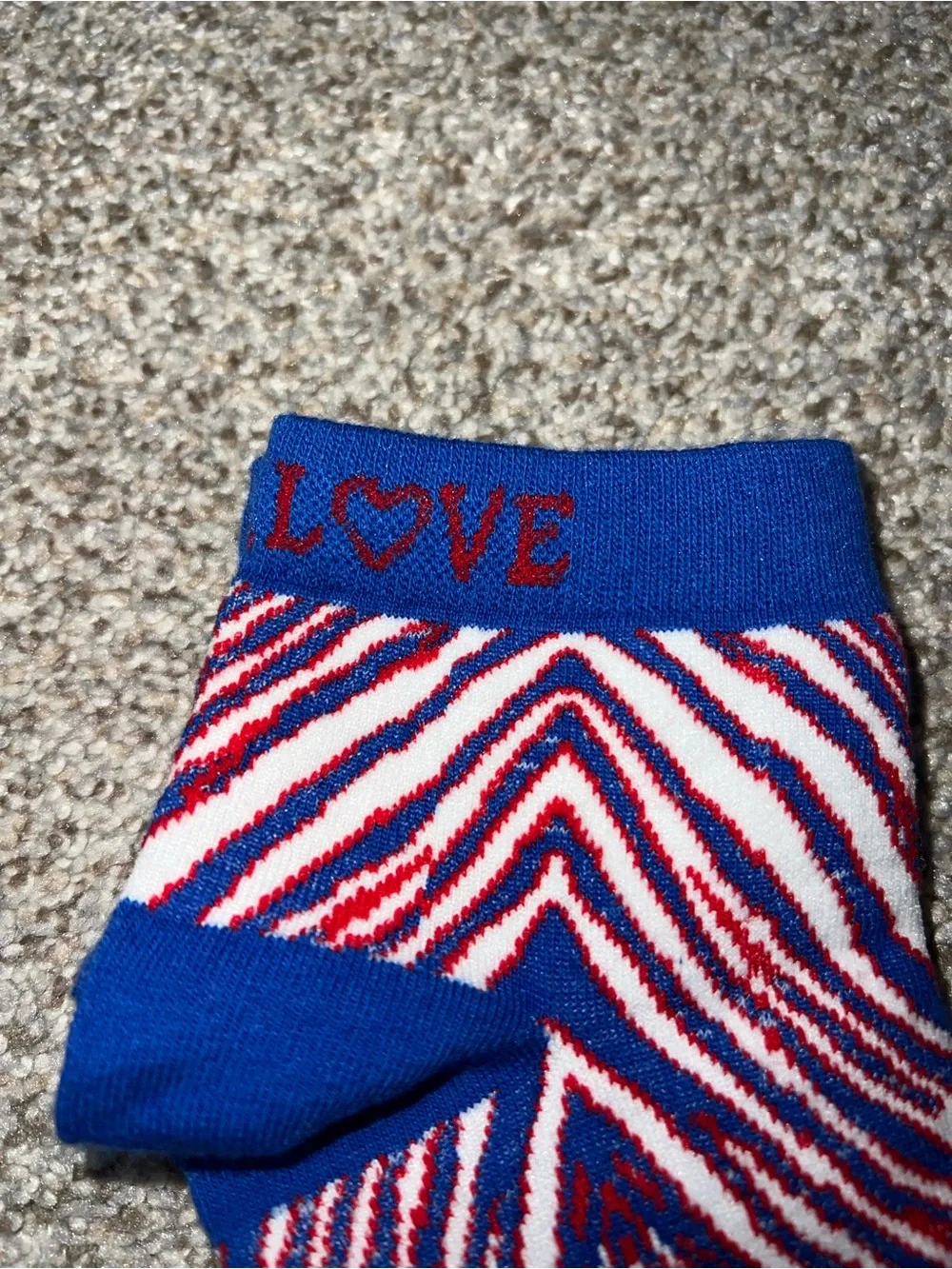 NEW WITH TAGS Buffalo Bills Red, White & Blue Patterned ankle Socks